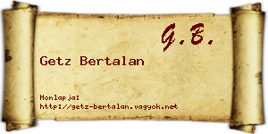 Getz Bertalan névjegykártya